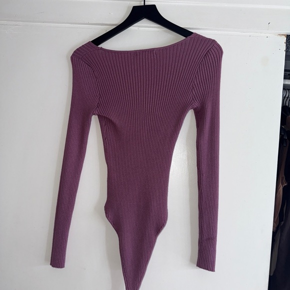 2/$15 Forever 21 Purple Ribbed Fitted Bodysuit - Picture 3 of 3
